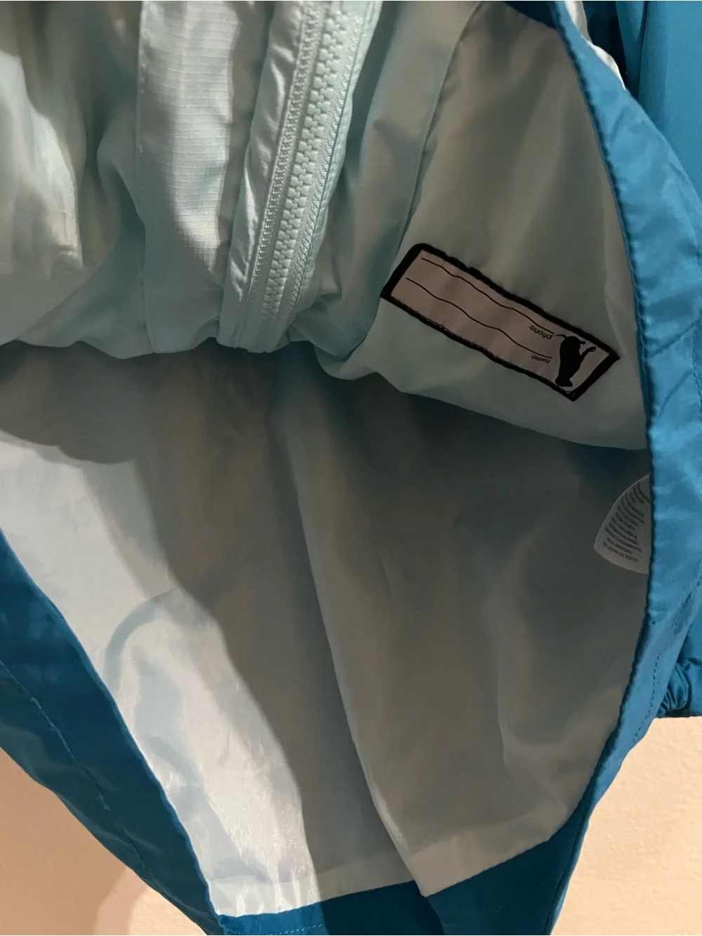 Eddie Bauer Kids Two-Tone Light Teal and Dark Teal Hooded Rain Jacket